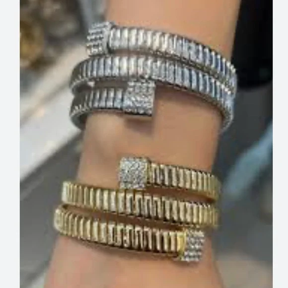 ✨RESTOCKED ✨Elegant Silver or Gold Wrap Bracelet - Picture 1 of 3